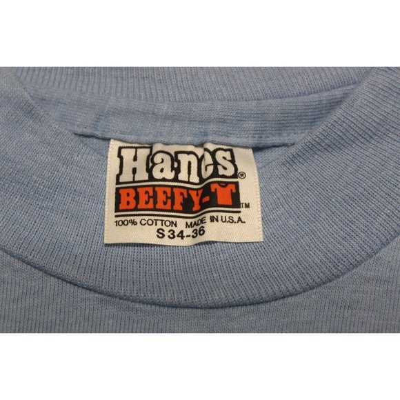 Hanes Beefy-T Husky Volleyball deadstock single‎ stitch crew neck t-shirt S - Picture 6 of 10